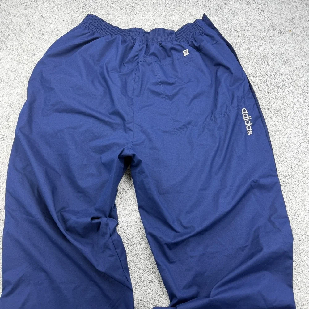 Vintage Adidas Tear Away Pants Mens 2XLT XXLT Blue Baggy Basketball Y2K Warm Up